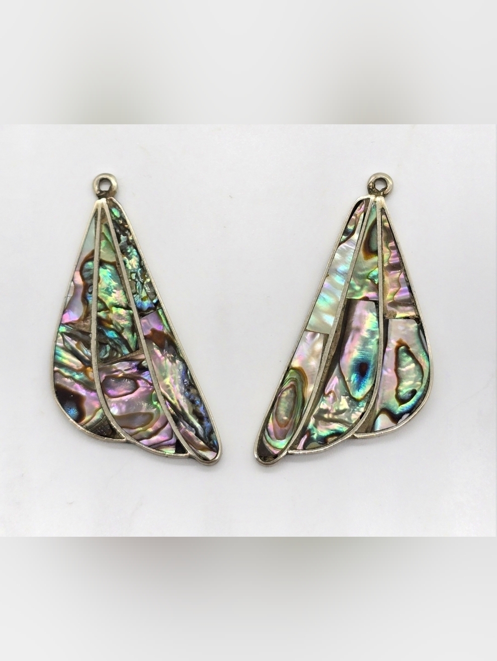 Vintage Alpaca Mexico Abalone Shell Earrings / PendantsBeautiful vintage Alpaca